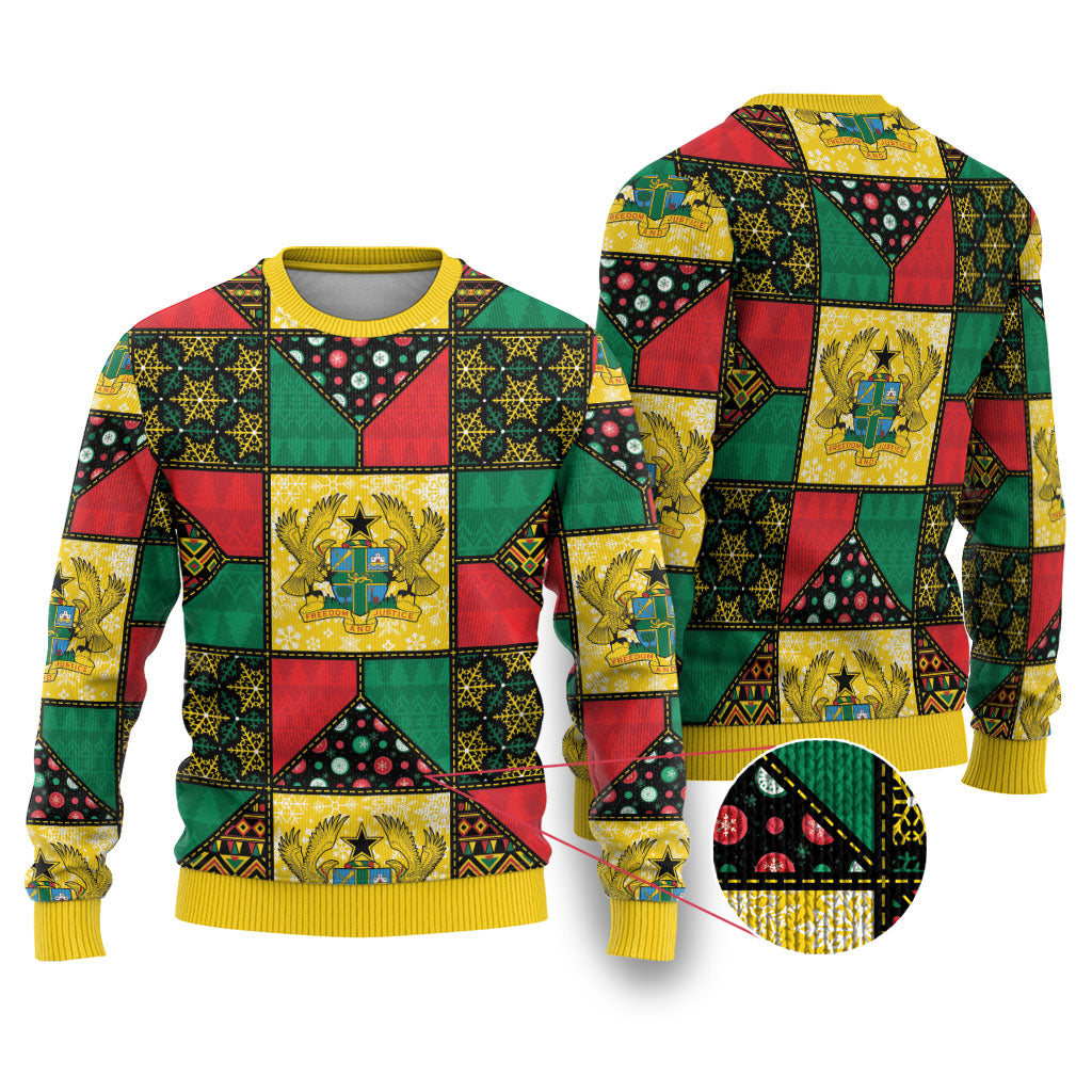 Ghana Christmas Ugly Christmas Sweater Patchwork Style