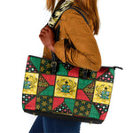 Ghana Christmas Leather Tote Bag Patchwork Style