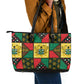 Ghana Christmas Leather Tote Bag Patchwork Style