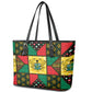 Ghana Christmas Leather Tote Bag Patchwork Style