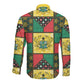 Ghana Christmas Long Sleeve Button Shirt Patchwork Style