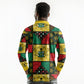 Ghana Christmas Long Sleeve Polo Shirt Patchwork Style