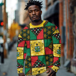 Ghana Christmas Long Sleeve Shirt Patchwork Style