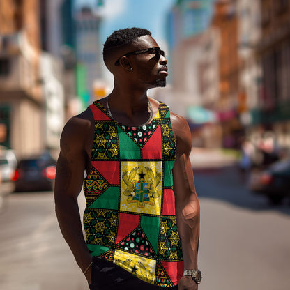 Ghana Christmas Men Tank Top Patchwork Style