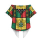 Ghana Christmas Off Shoulder Wrap Waist Top Patchwork Style