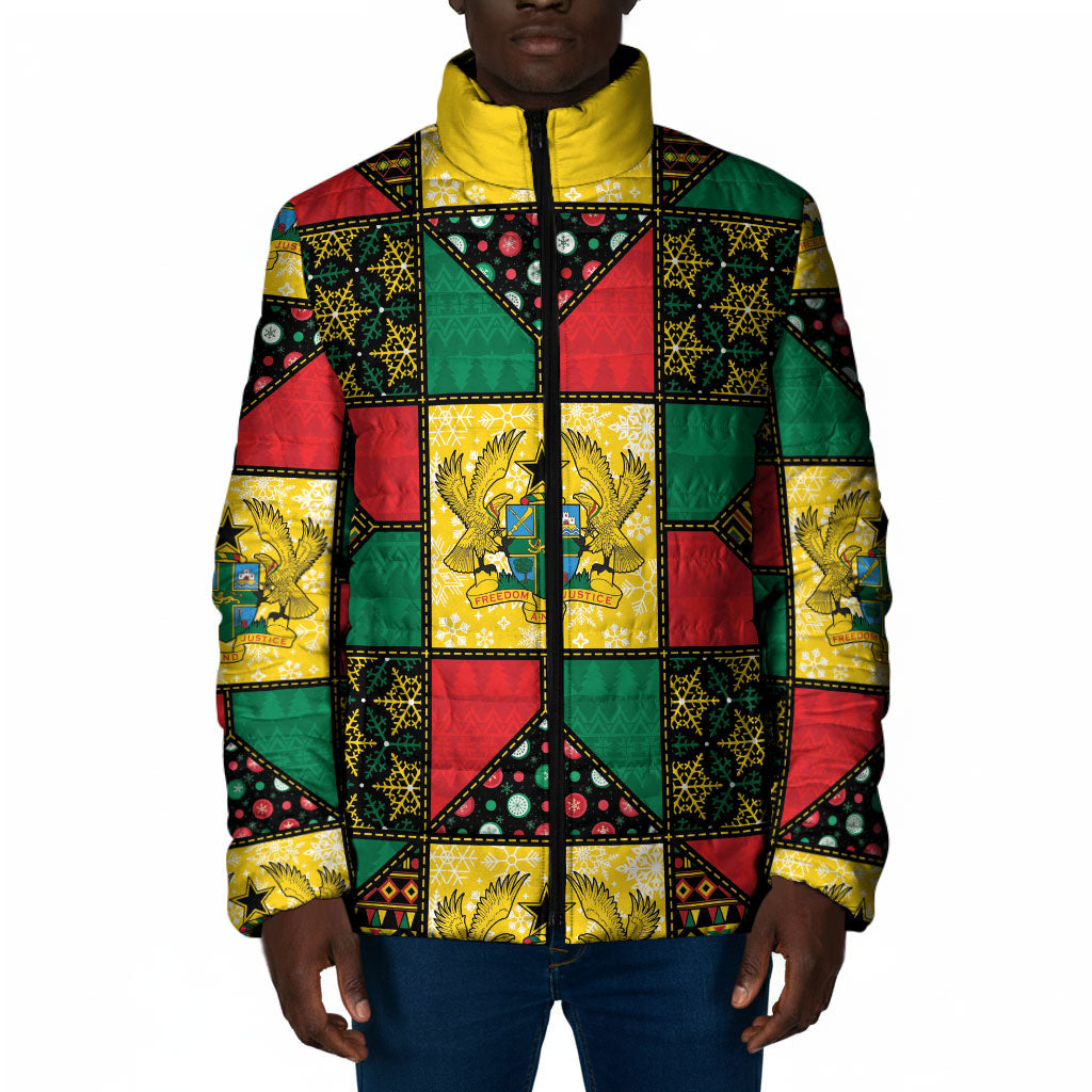 Ghana Christmas Padded Jacket Patchwork Style
