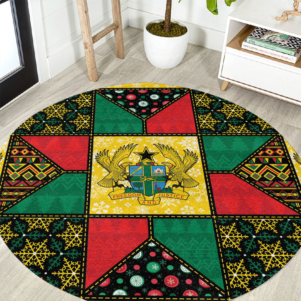 Ghana Christmas Round Carpet Patchwork Style