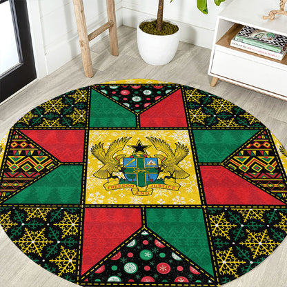 Ghana Christmas Round Carpet Patchwork Style
