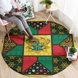 Ghana Christmas Round Carpet Patchwork Style