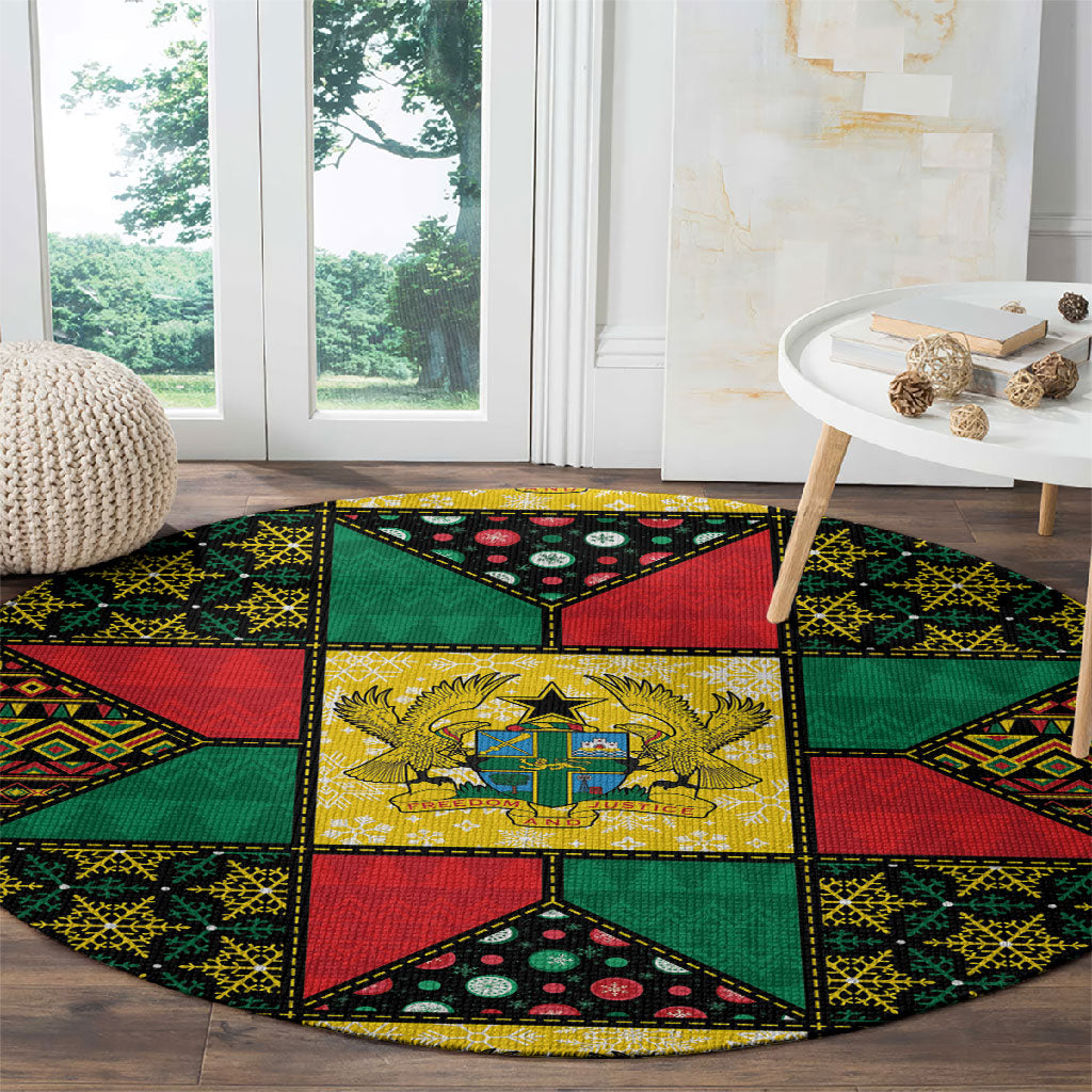 Ghana Christmas Round Carpet Patchwork Style