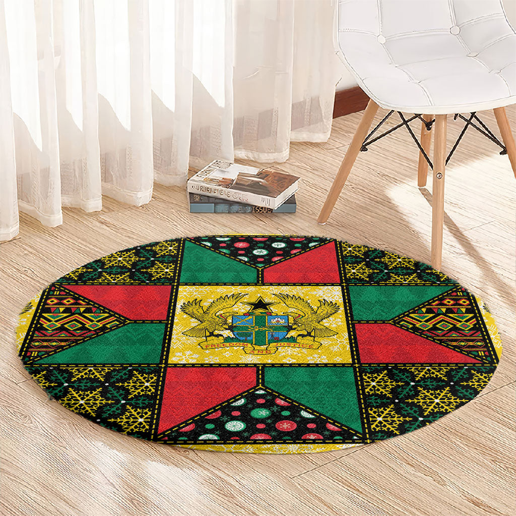 Ghana Christmas Round Carpet Patchwork Style