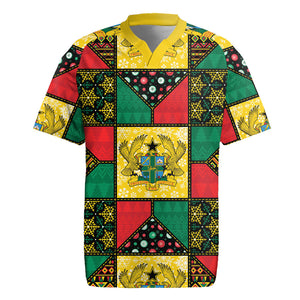 Ghana Christmas Rugby Jersey Patchwork Style
