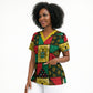 Ghana Christmas Scrub Top Patchwork Style