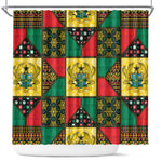 Ghana Christmas Shower Curtain Patchwork Style