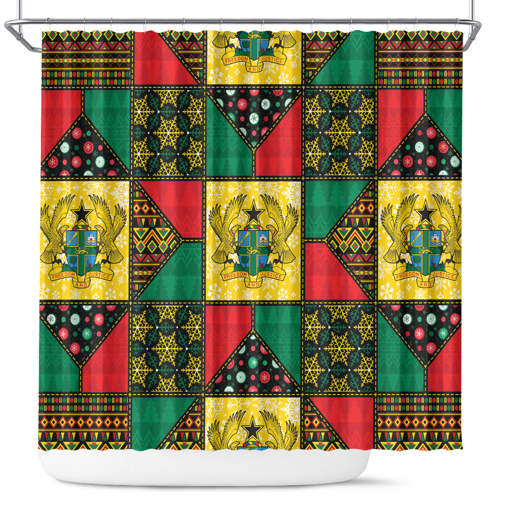 Ghana Christmas Shower Curtain Patchwork Style