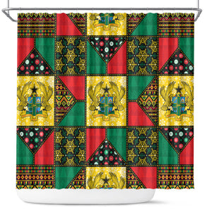 Ghana Christmas Shower Curtain Patchwork Style