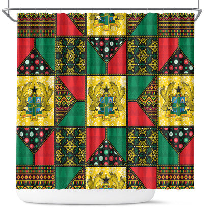 Ghana Christmas Shower Curtain Patchwork Style