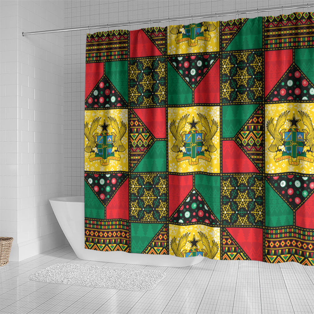 Ghana Christmas Shower Curtain Patchwork Style
