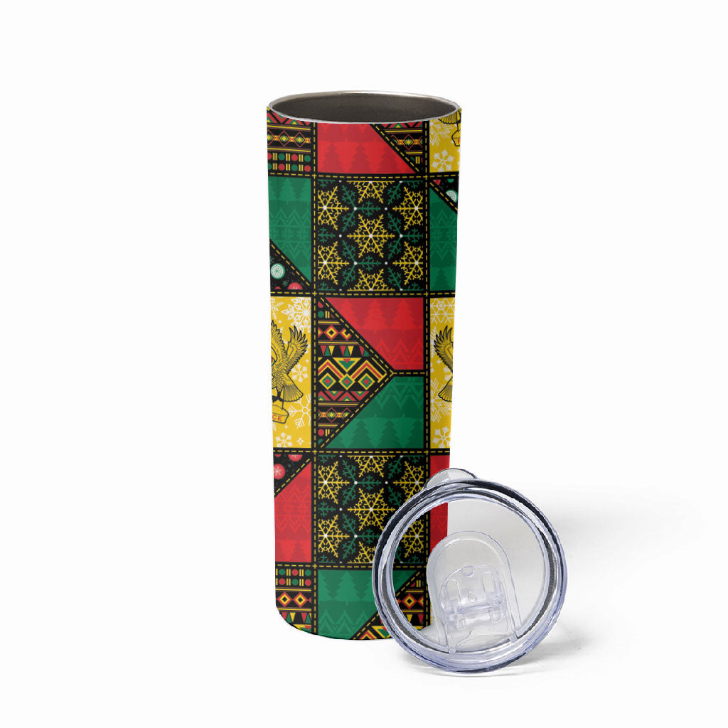 Ghana Christmas Skinny Tumbler Patchwork Style