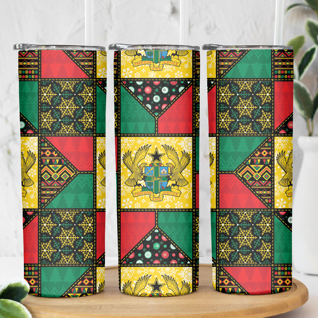 Ghana Christmas Skinny Tumbler Patchwork Style