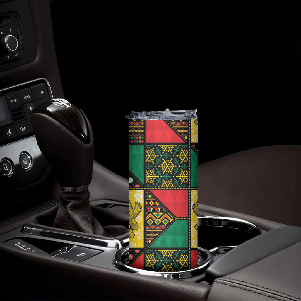 Ghana Christmas Skinny Tumbler Patchwork Style