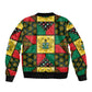 Ghana Christmas Sleeve Zip Bomber Jacket Patchwork Style