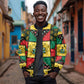 Ghana Christmas Sleeve Zip Bomber Jacket Patchwork Style