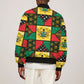 Ghana Christmas Sleeve Zip Bomber Jacket Patchwork Style