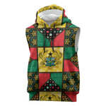 Ghana Christmas Sleeveless Hoodie Patchwork Style