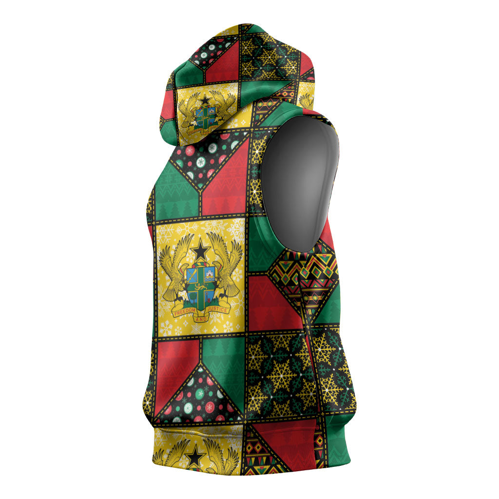 Ghana Christmas Sleeveless Hoodie Patchwork Style