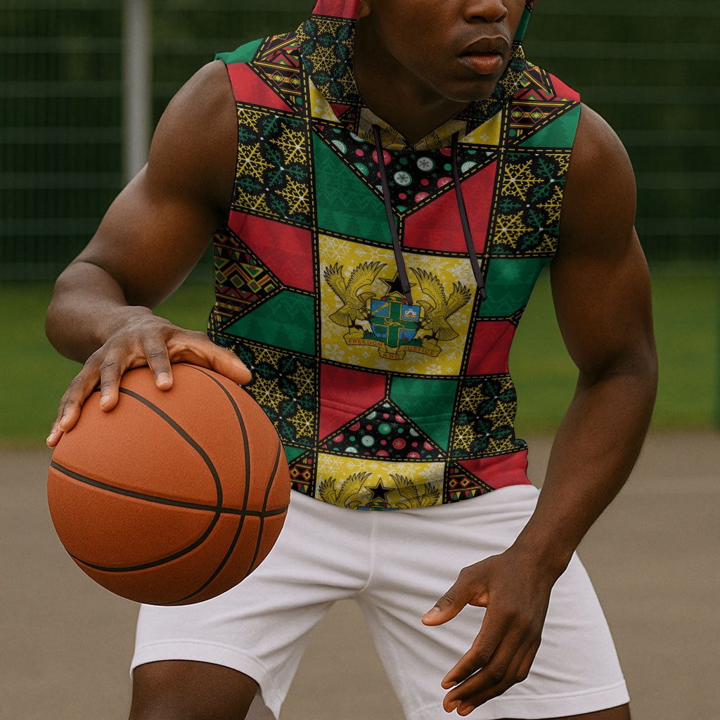 Ghana Christmas Sleeveless Hoodie Patchwork Style