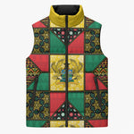 Ghana Christmas Sleeveless Puffer Jacket Patchwork Style