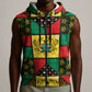 Ghana Christmas Sleeveless Zip Hoodie Patchwork Style