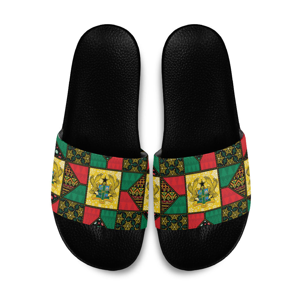 Ghana Christmas Slide Sandals Patchwork Style