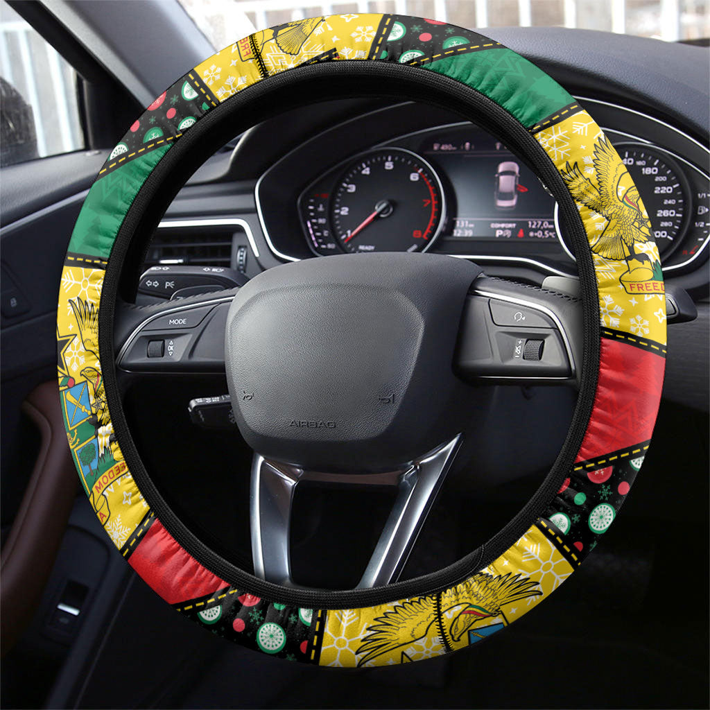 Ghana Christmas Steering Wheel Cover Patchwork Style