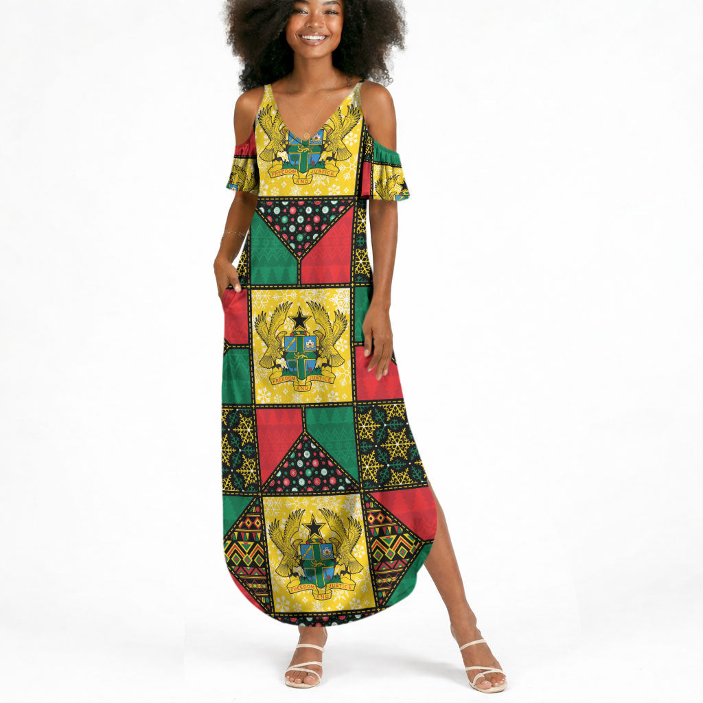 Ghana Christmas Summer Maxi Dress Patchwork Style