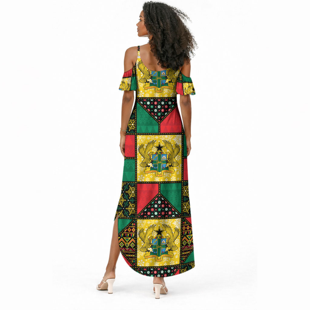 Ghana Christmas Summer Maxi Dress Patchwork Style