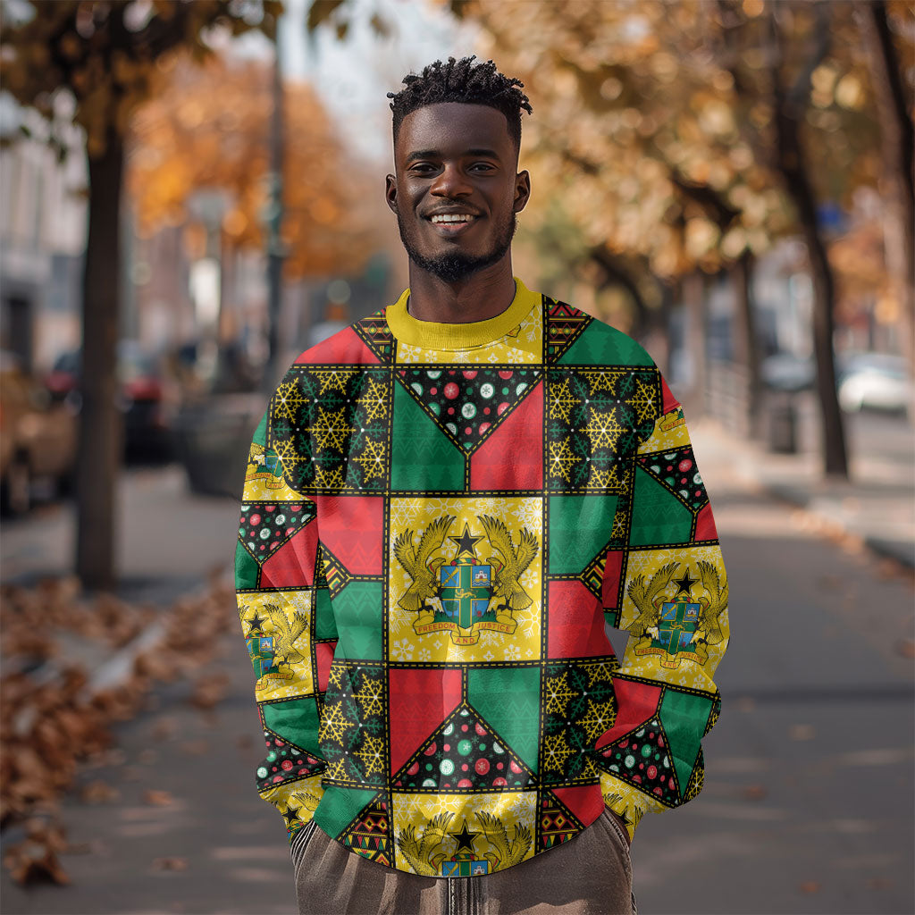 Ghana Christmas Sweatshirt Patchwork Style