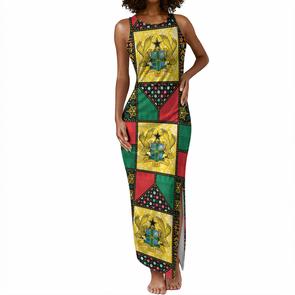 Ghana Christmas Tank Maxi Dress Patchwork Style