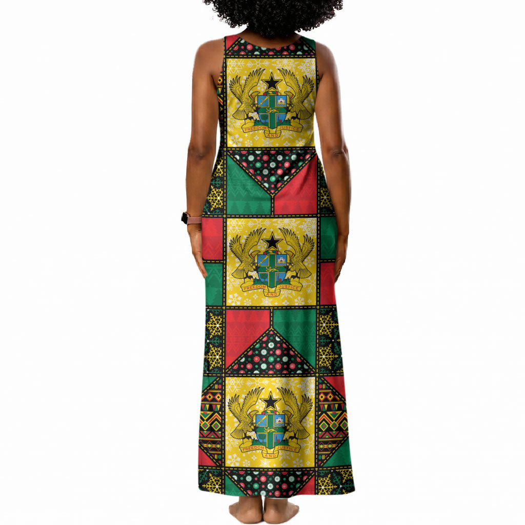 Ghana Christmas Tank Maxi Dress Patchwork Style