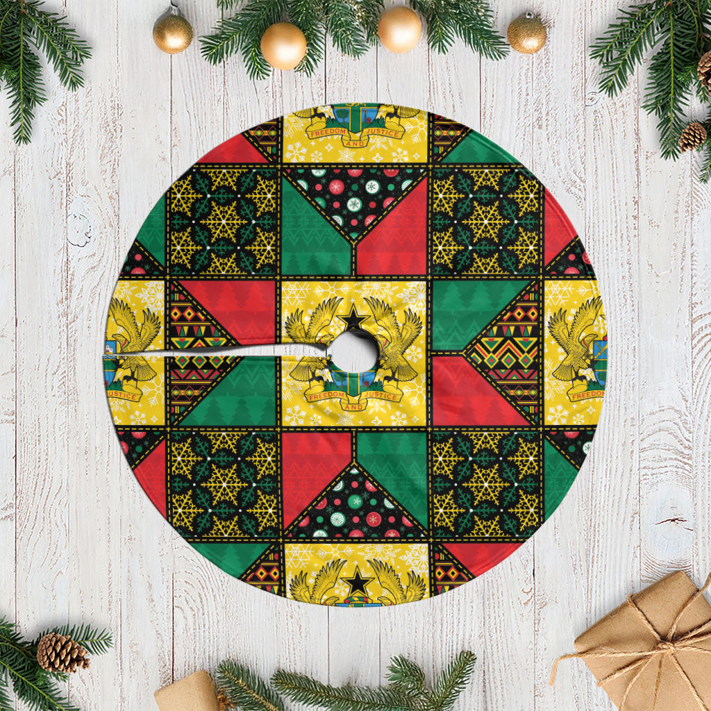 Ghana Christmas Tree Skirt Patchwork Style