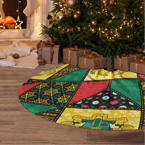 Ghana Christmas Tree Skirt Patchwork Style