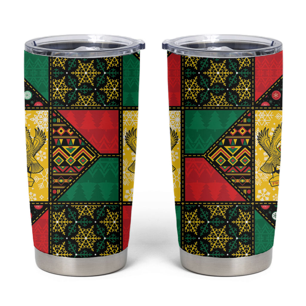 Ghana Christmas Tumbler Cup Patchwork Style