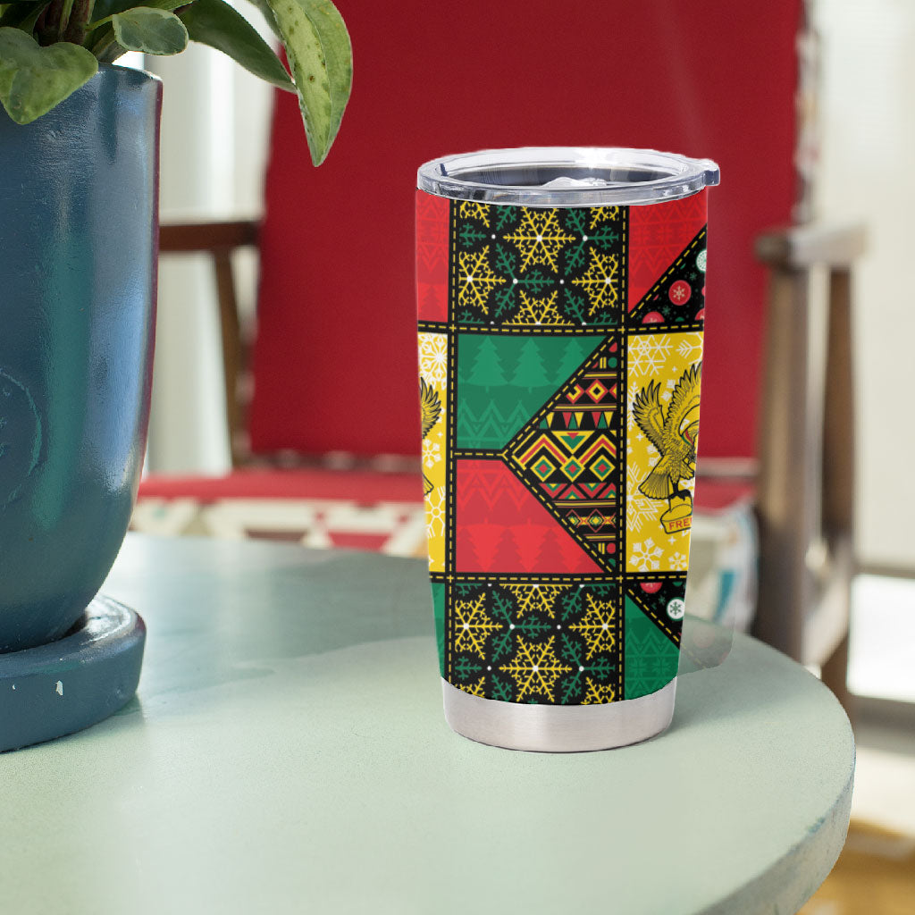 Ghana Christmas Tumbler Cup Patchwork Style