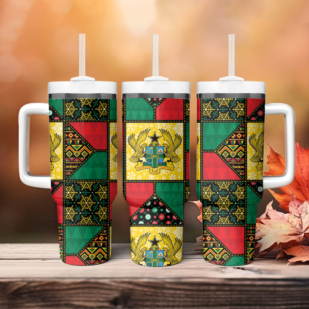 Ghana Christmas Tumbler With Handle Patchwork Style