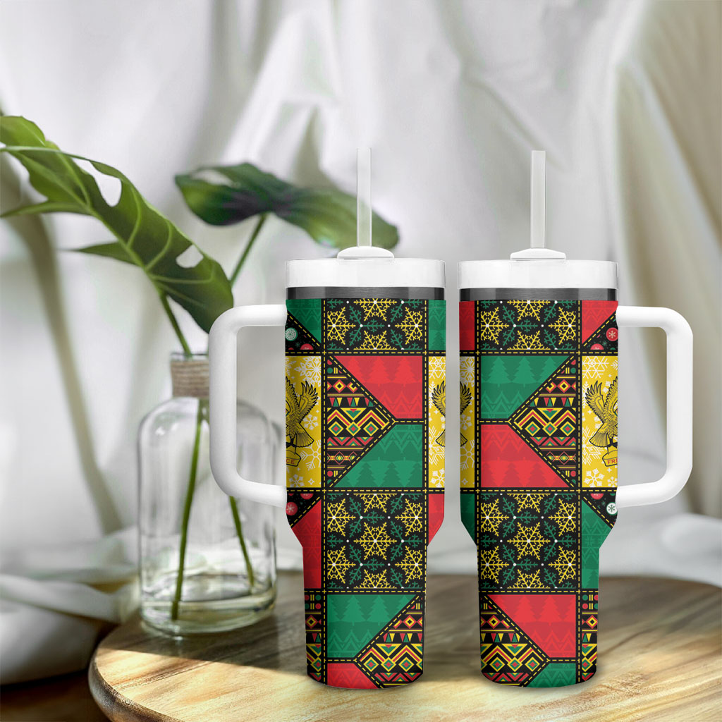 Ghana Christmas Tumbler With Handle Patchwork Style