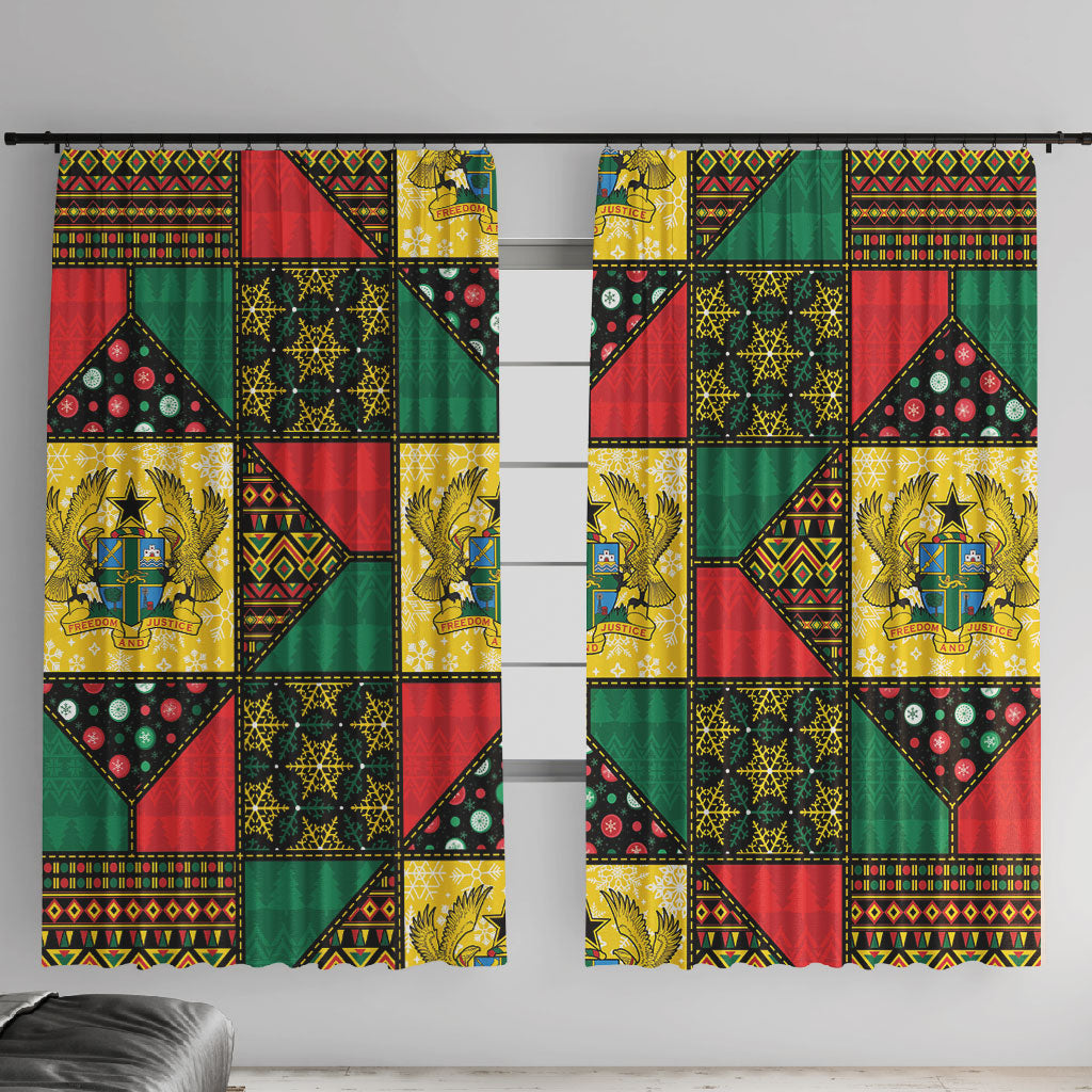 Ghana Christmas Window Curtain Patchwork Style