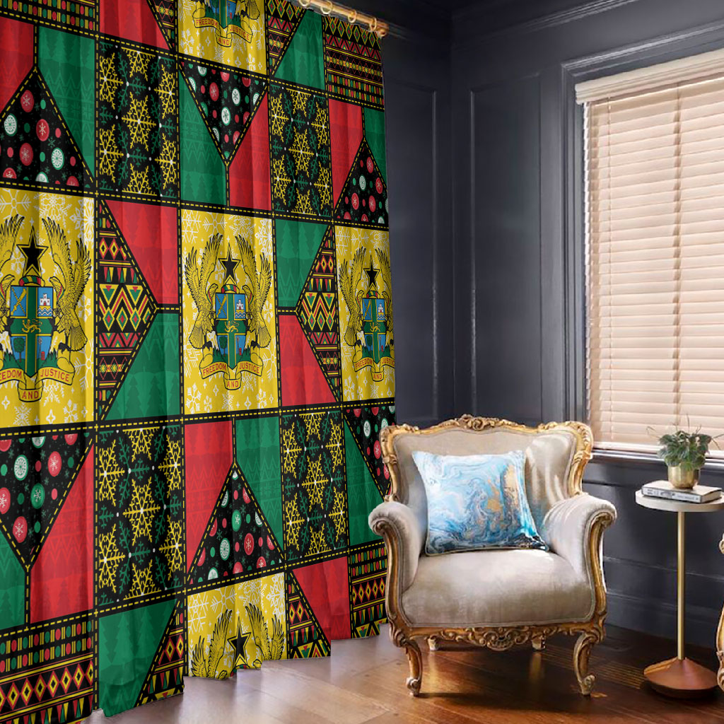 Ghana Christmas Window Curtain Patchwork Style