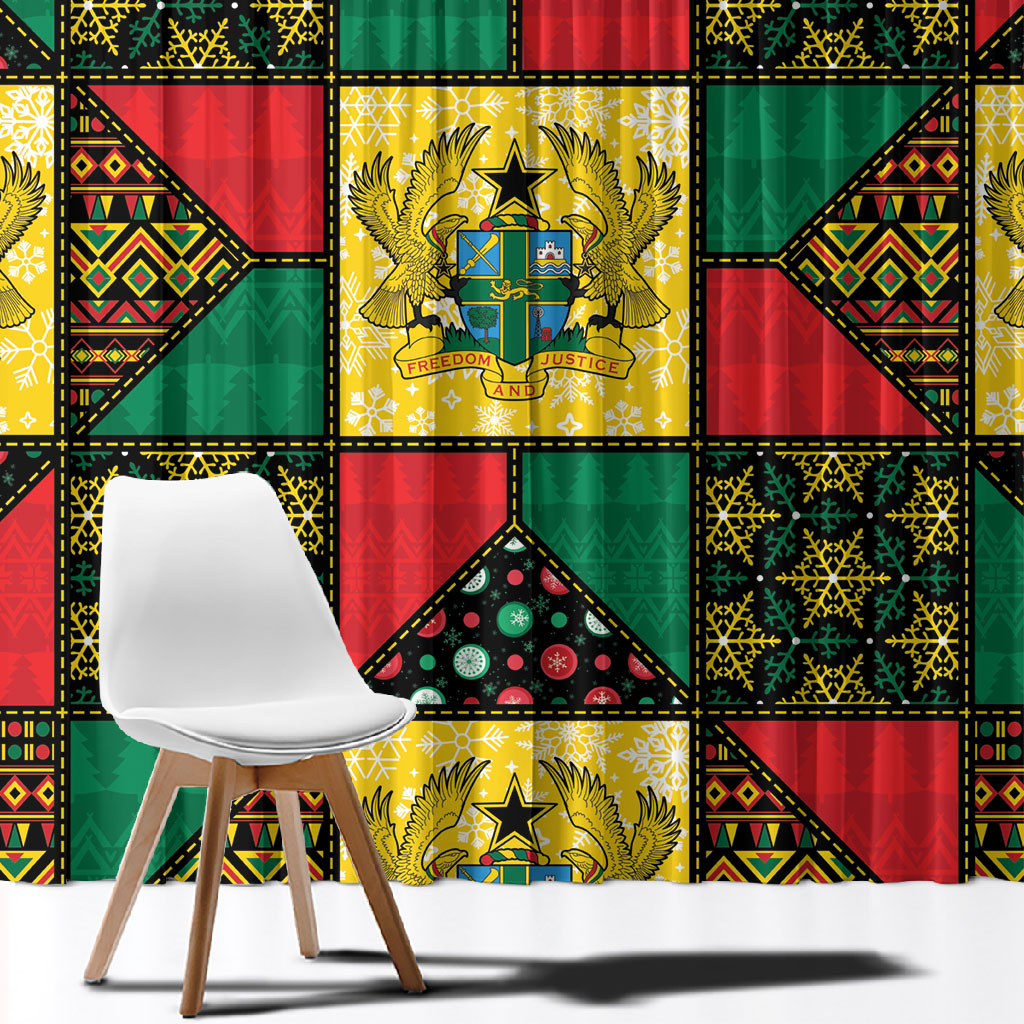 Ghana Christmas Window Curtain Patchwork Style