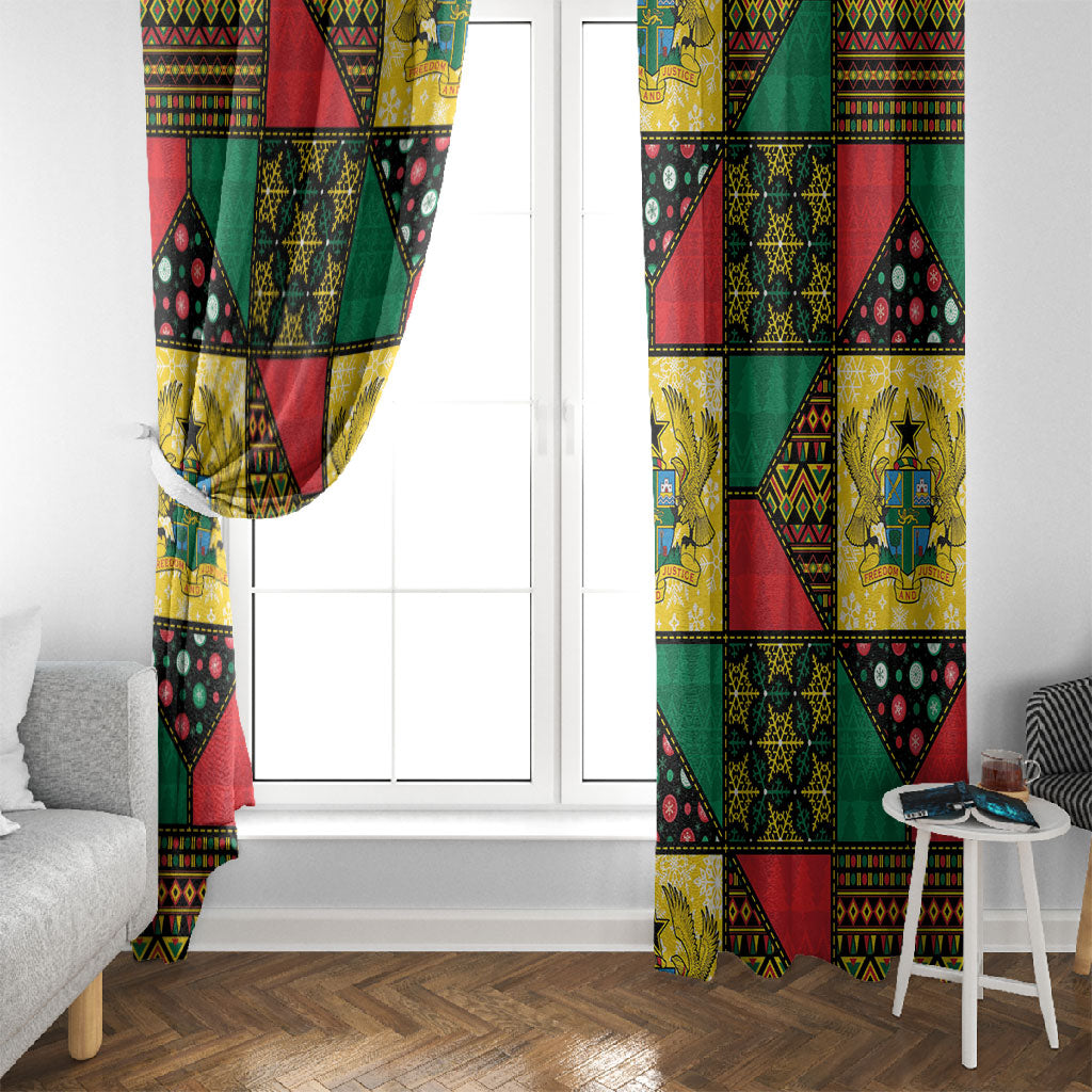 Ghana Christmas Window Curtain Patchwork Style